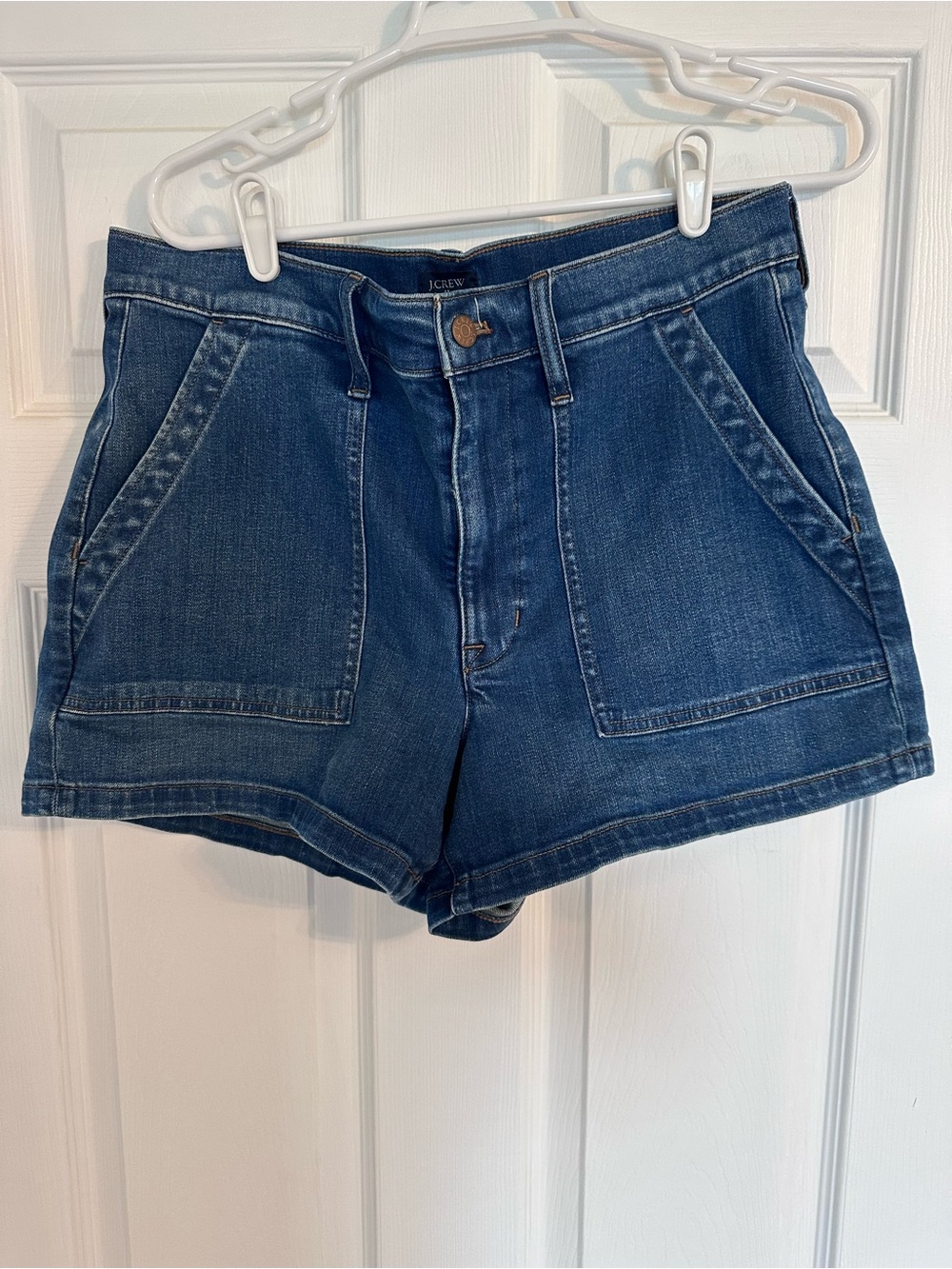 J. Crew Women's Blue Denim Utility Patch-Pocket Shorts